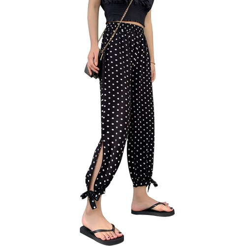 Шелковые летние тонкие штаны, черное быстросохнущее средство от комаров для отдыха, фонарь, свободный крой