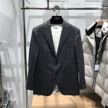 Wake family high-end Gro mens single suit import fabric pure wool check suit business formal wear