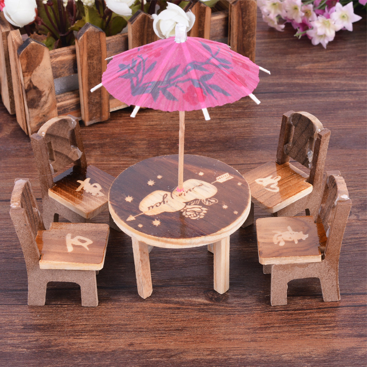 Wooden mini tables and chairs creative antique small quad table children's toy tables small tables and chairs for home toy pieces
