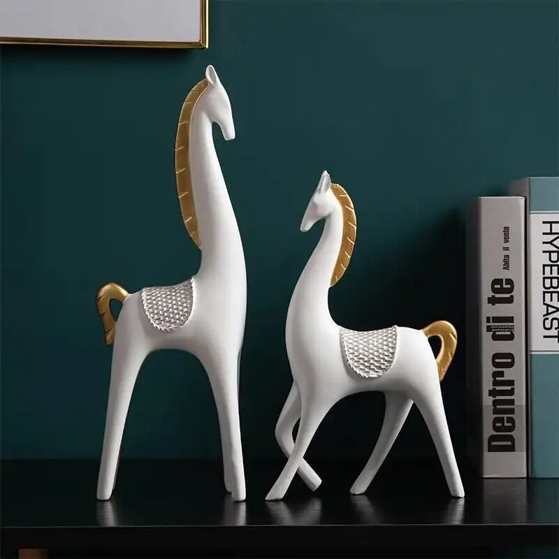 Nordic Light Luxury Home Creative Horse Living Room Upscale Room TV Wine Cabinet Decoration Desktop Furnishing Handicraft Swing Accessories
