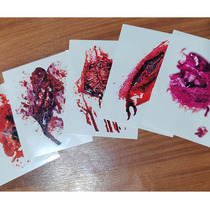 Simulated fake horror paper wound tattoo stickers bloody men and women Halloween scars scar bleeding party funny