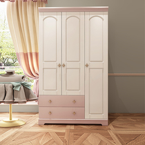 American children's wardrobe boys and girls small bedroom furniture flat door two or three door storage wardrobe economical