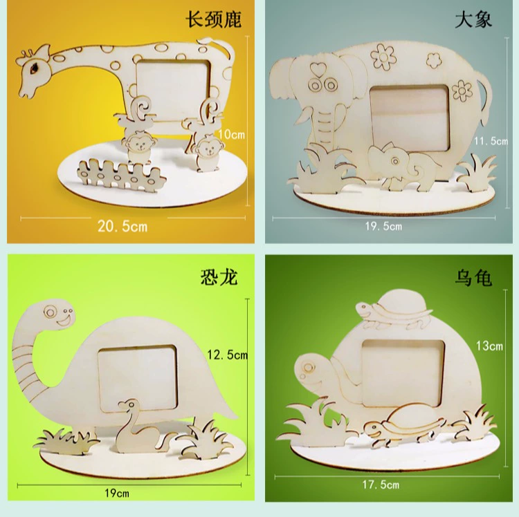 Trẻ em làm bằng tay DIY bằng gỗ trắng khoảng trống tuyết bùn ngọc trai khung đất sét khung ảnh đất sét siêu nhẹ - Tự làm khuôn nướng khuon banh bao