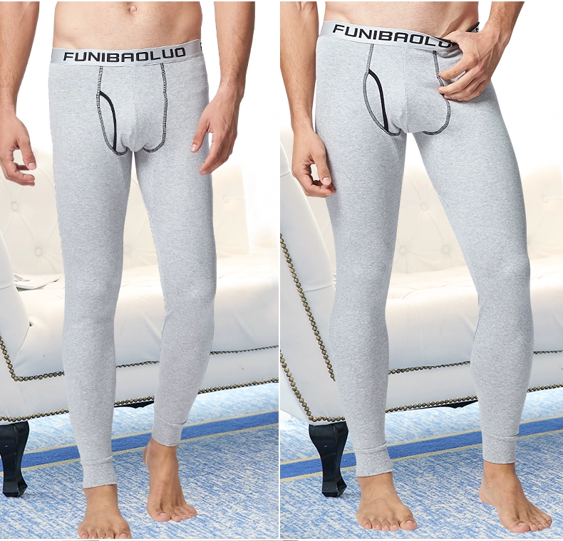 Mùa thu và quần cotton mùa thu quần trẻ trung ấm áp quần nam quần quần cotton trơn quần legging nam XL đơn mảnh quần legging lót lông