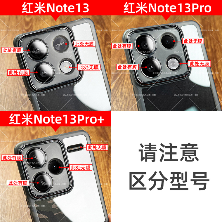 Note 13, Note 13 Pro, Note 13 Pro+ – Transparent Clear Camera Lens Protection Matte Soft Anti Slip – Soft With Built-in Lens