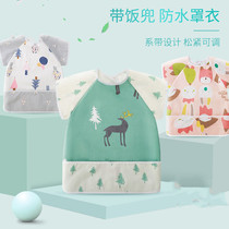 Baby overcoat Baby reverse dressing summer thin cotton bib Children eat waterproof sleeveless rice pocket