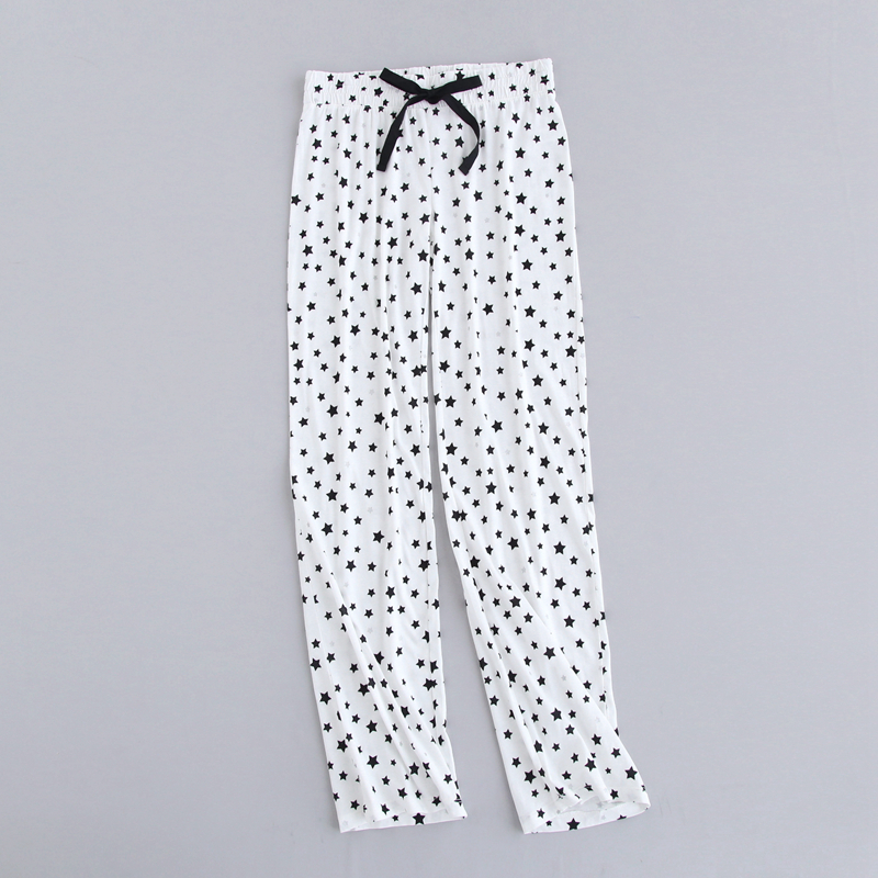 Kiểu dáng cotton mùa xuân, mùa hè và mùa thu của phụ nữ PJS, nhà thoải mái, thoáng khí, quần ngủ, quần thẳng, béo mm, XL quần lửng nữ