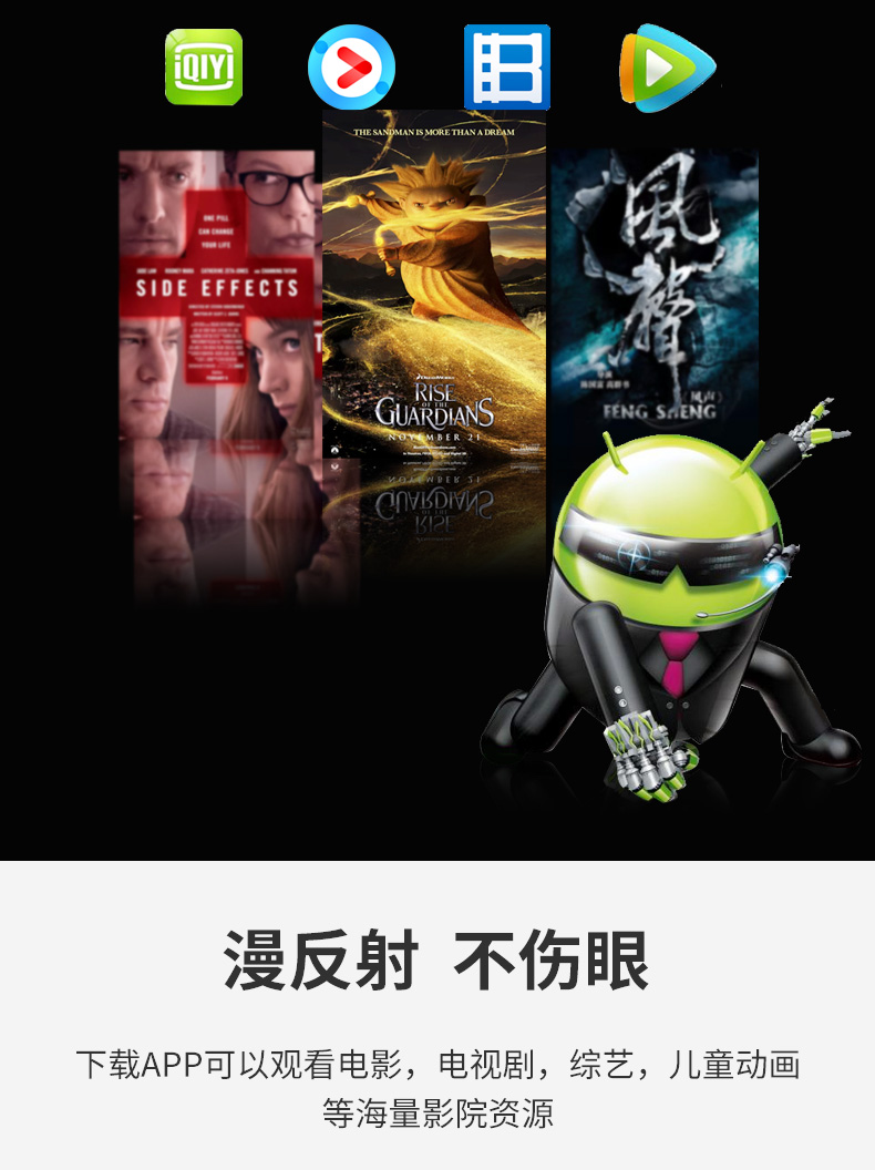 2018 mới chiếu led điện thoại di động nhỏ máy chiếu gia đình Android chiếu thông minh Apple HD 1080p micro máy chiếu không dây WiFi ký túc xá không có màn hình TV rạp hát tại nhà - Máy chiếu may chieu 4k