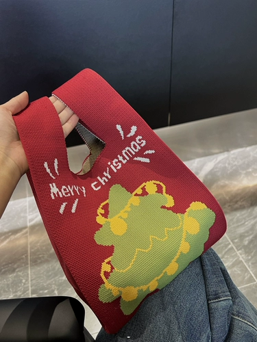 Праздничнная вместительная и большая небольшая сумка, трикотажная сумка через плечо, система хранения, сумка на запястье, в корейском стиле