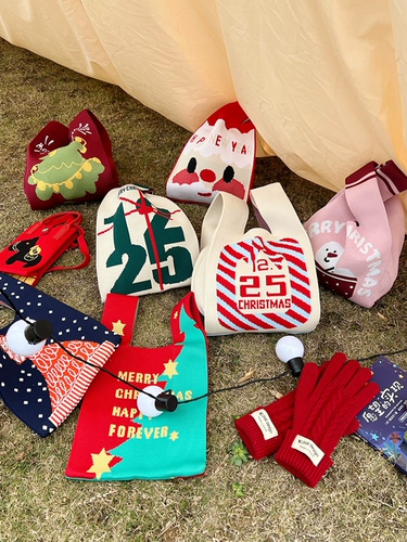 Праздничнная вместительная и большая небольшая сумка, трикотажная сумка через плечо, система хранения, сумка на запястье, в корейском стиле