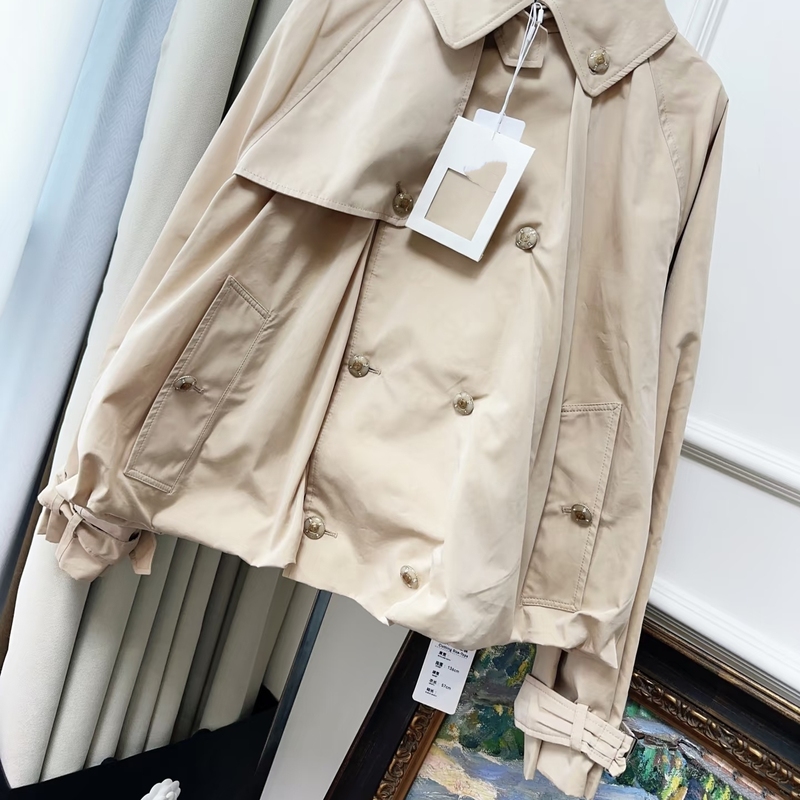 Guaranteed Refund for Any Difference in Product: Lapel Loose Straight Short Trench Coat, 2026 Spring New Women's Clothing, Khaki Color