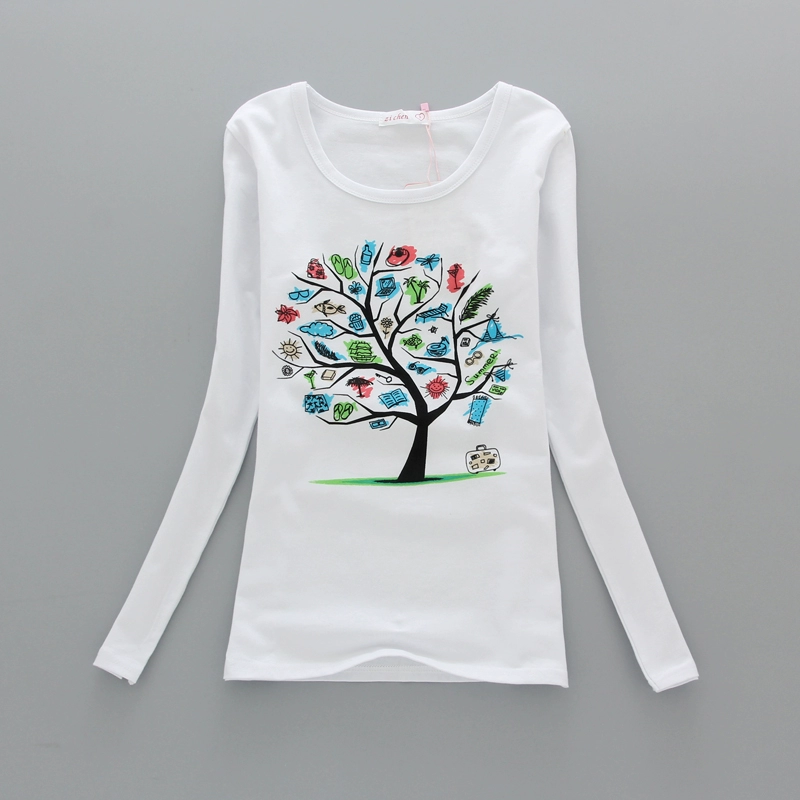 Mùa xuân và mùa thu Mới 8 bé gái 9 Áo dài tay cotton 10T Áo sơ mi Hàn Quốc áo phông trẻ em lớn 12 tuổi nữ sinh áo sơ mi 7 áo thun cho bé