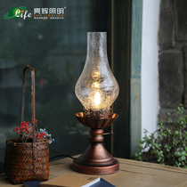 American country retro nostalgic desk lamp Chinese old Shanghai study tea room kerosene lamp wedding bedroom bedside lamp