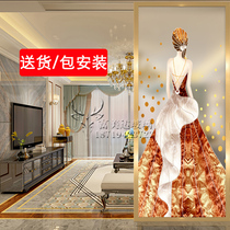 Screen art glass partition living room bedroom shielding modern simple household entrance light transparent tempered light luxury double-sided