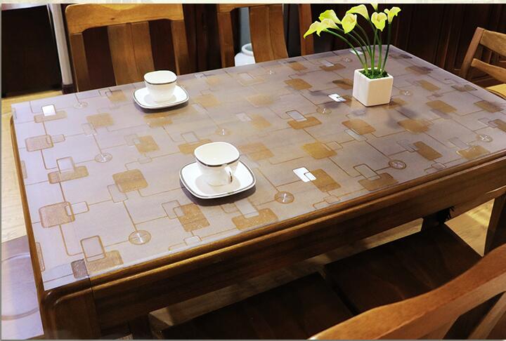 nhựa PVC chống thấm nước nóng mềm vải pad kính mờ bàn cà phê thảm dầu tấm trượt tinh dày - Khăn trải bàn khăn trải bàn gỗ phòng khách