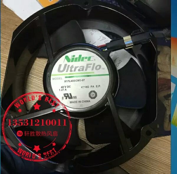Nidec ventilator X17L48BGM3-07 48V frequency converter 1 27A 17CM 17251 Cooling fan