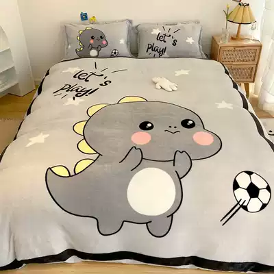 Milk Coral velvet four-piece padded velvet winter flannel sheets quilt cover bedding double-sided Faleucun