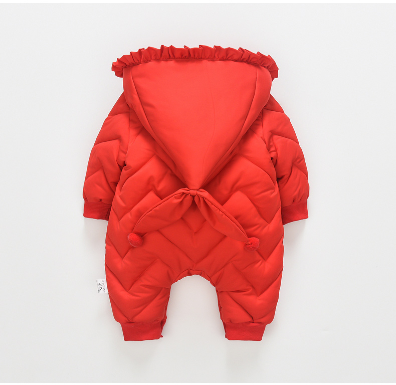 0-1 tuổi Nữ bé Xiêm romper áo khoác cotton ra khỏi quần áo mùa đông Cáp Nhĩ Tân 0-3-6 tháng 12 Quần áo bé Xiêm