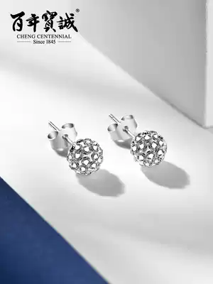 Centennial Baocheng ins cold wind ear needle small temperament student cute ear jewelry 925 silver needle free picking ear hole