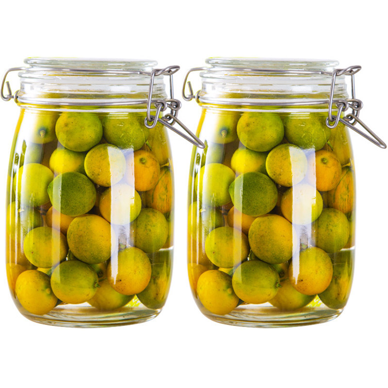 Sealed jar glass food grade bottle honey bottle pickle jar pickle jar with lid household storage jar