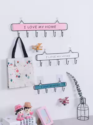 Nordic entrance key hook decoration Fitting room coat rack Wall hanging row hook on the back wall of the door without punching wall decoration