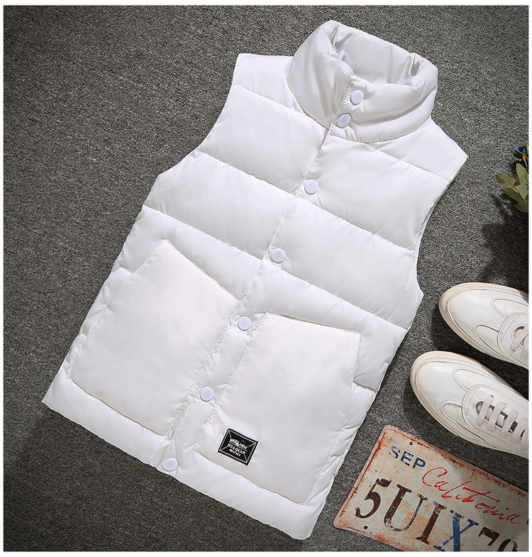 Thêm phân bón XL đứng cổ áo vest 200 pounds chất béo mm ngắn tay áo khoác nữ mùa thu và mùa đông vest vest cotton áo khoác nữ đẹp