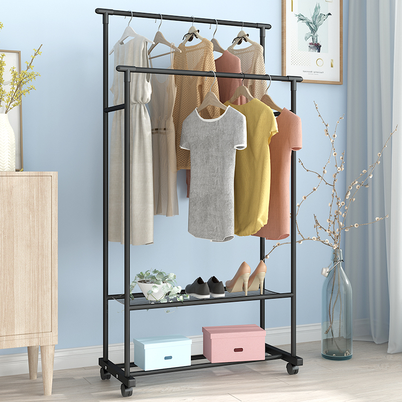 Single Pole Drying Rack Floor Folding Household Clothes Rail Indoor Drying Rack Bedroom Cooler Hanger Clothes Rack