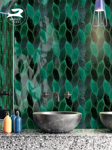 Mo Green Leaf Mosaic Pline Nordic кухня ванная комната интернет -знаменитость ресторан ресторан Кафе Арт Плитка