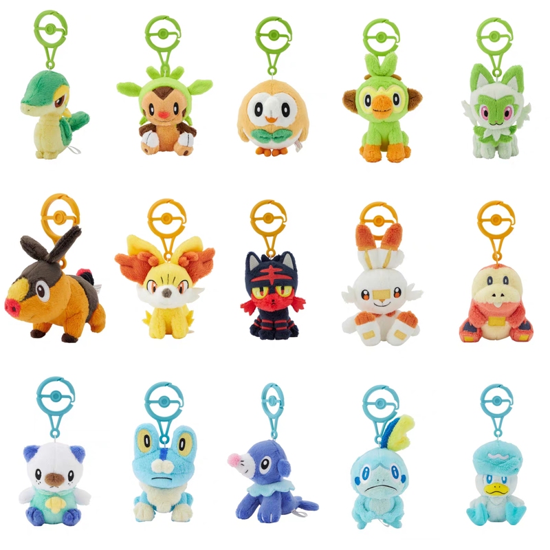 Pokémon Japanese Version Plush Pendant Poké Ball Keychain Series 3 Vulpix, Jigglypuff, Squirtle, Halett