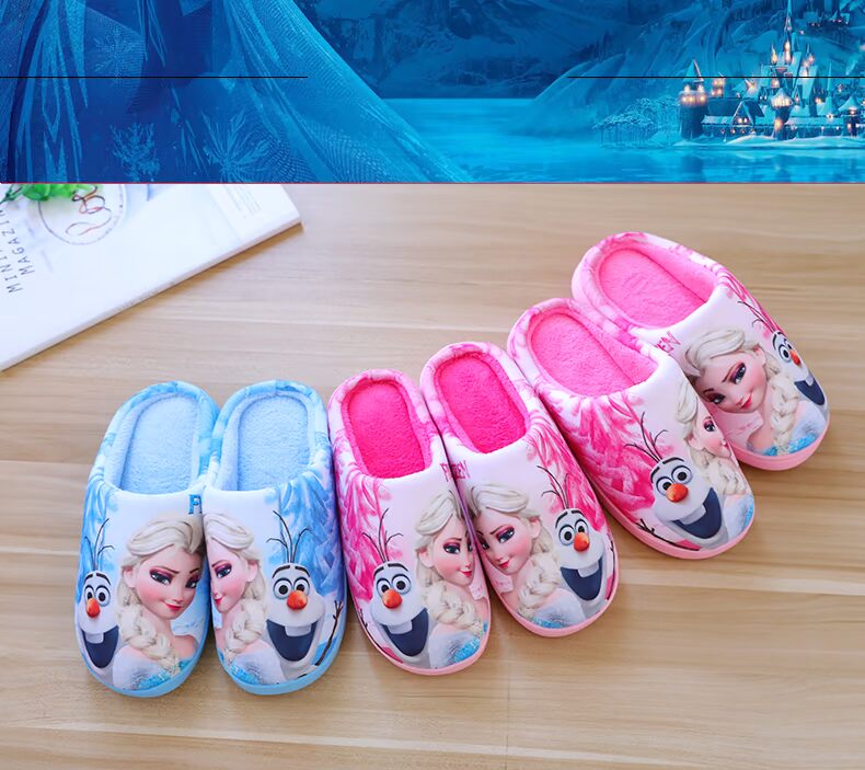 Disney cotton dép nữ mùa đông trong nhà nhà cha mẹ trẻ em dép trẻ em ấm dép trượt đáy dày dép mang trong nhà hình thú