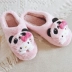 Dép cotton nữ mùa đông nhà chống trượt dày đáy ấm dễ thương Hello Kitty cha mẹ trẻ em dép mùa đông - Trang chủ Trang chủ