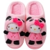 Dép cotton nữ mùa đông nhà chống trượt dày đáy ấm dễ thương Hello Kitty cha mẹ trẻ em dép mùa đông - Trang chủ