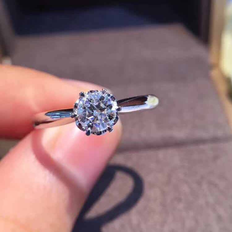 Foodia Raw Six Claws Diamond Female Ring White 18K Gold Diamond Ring Diamond Wedding Ring Custom Courting Engagement Engagement Ring