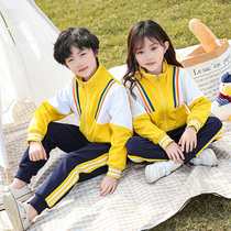 Kindergarten Spring Autumn College Wind Three Sets Elementary School Students Sports Class Clothing Ingléen Style Cotton School Uniform Suit Custom