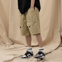 NGOARMY 21SS two bags of spliced tooling shorts Japanese retro casual elastic waist fashion country tide men and women