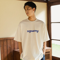 NGOARMY21SS multi-color logo short-sleeved T-shirt solid color national tide cotton heavy weight Japanese loose men original casual summer
