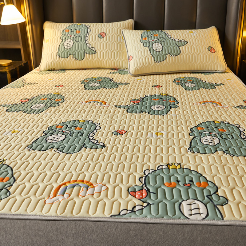 Machine Washable Latex Ice Silk Cool Mat Summer Naked Sleeping Single Dorm Room Children Net Red Air Conditioning Soft Mat Three Sets