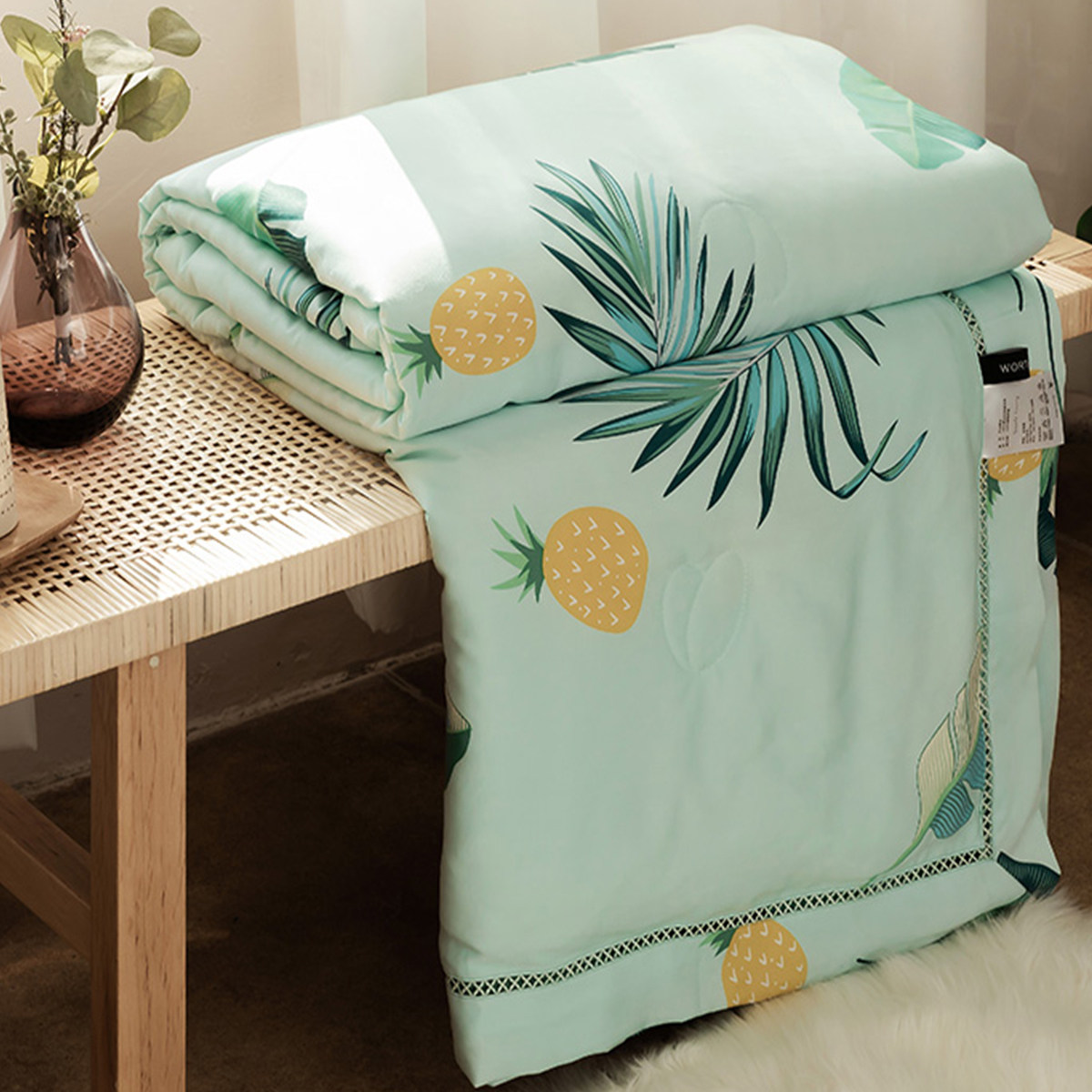 Move Mowei Lesel double-sided Tencel summer cool quilt Air-conditioned quilt double children's spring and summer quilt machine washable