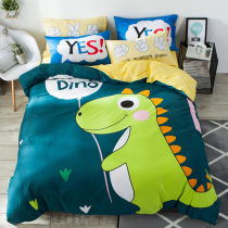 Cartoon four-piece set of pure cotton childrens bedding cute boy cotton sheets quilt cover three 4-piece set of 3 girls