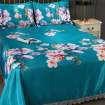 Summer ice silk mat three-piece set 1 8m machine washable mat 1 5m summer air conditioning washable folding 2 0 sheets