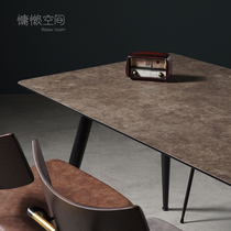 Nordic light luxury table home small apartment retro iron round table simple cafe table rectangular negotiation table