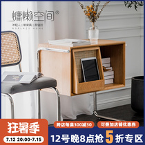 Nordic Cherry Wood Magazine Cabinet Minima Day Style Living Room Sofa Small Side Cabinet Multifunction Containing Cabinet Solid Wood Bookcase