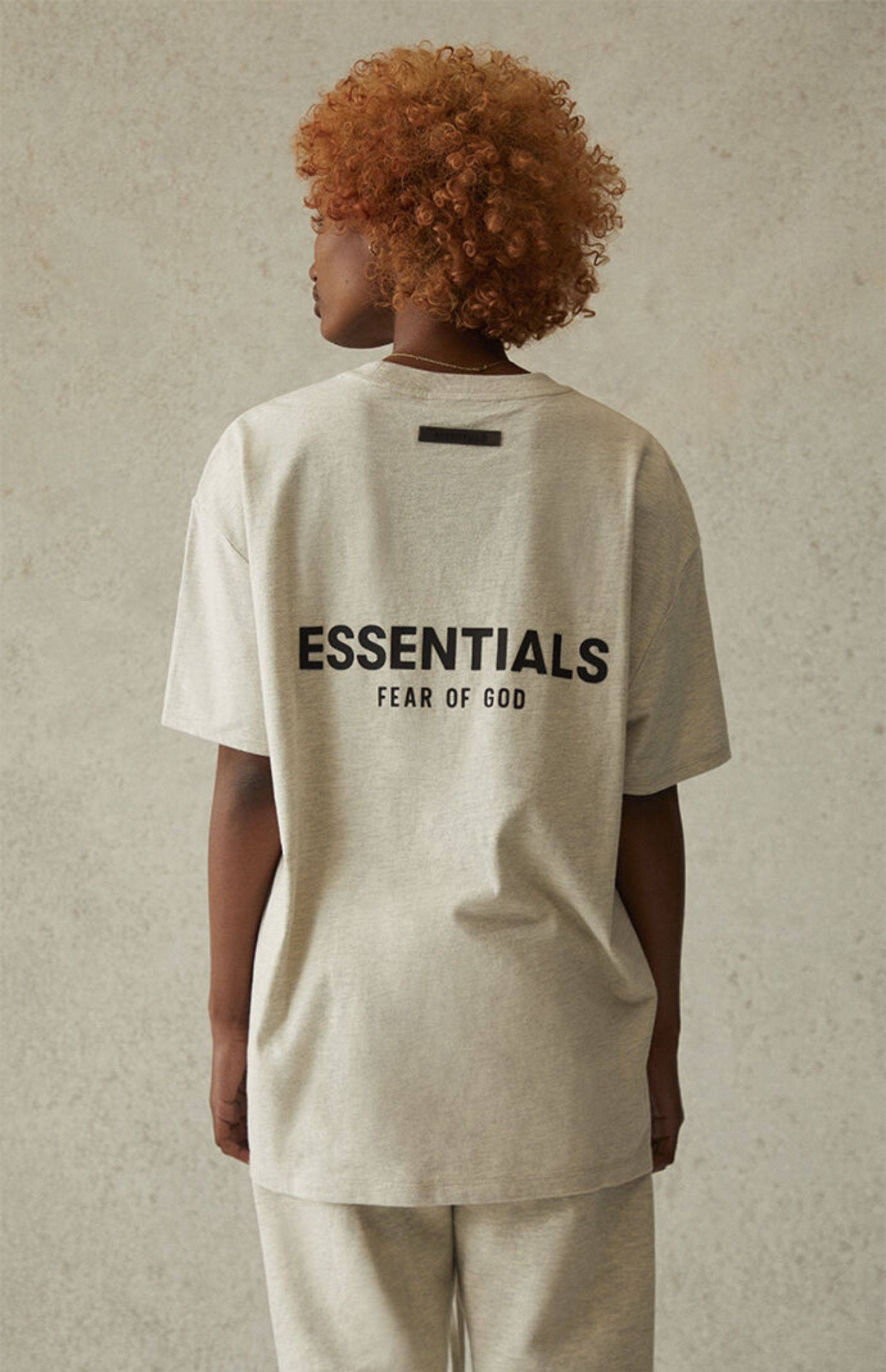 Имеется в наличии высококачественный товар Fear of God FOG Essentials 21ss за письмо logo короткий рукав Футболка мужской, essentials fog fear of god 