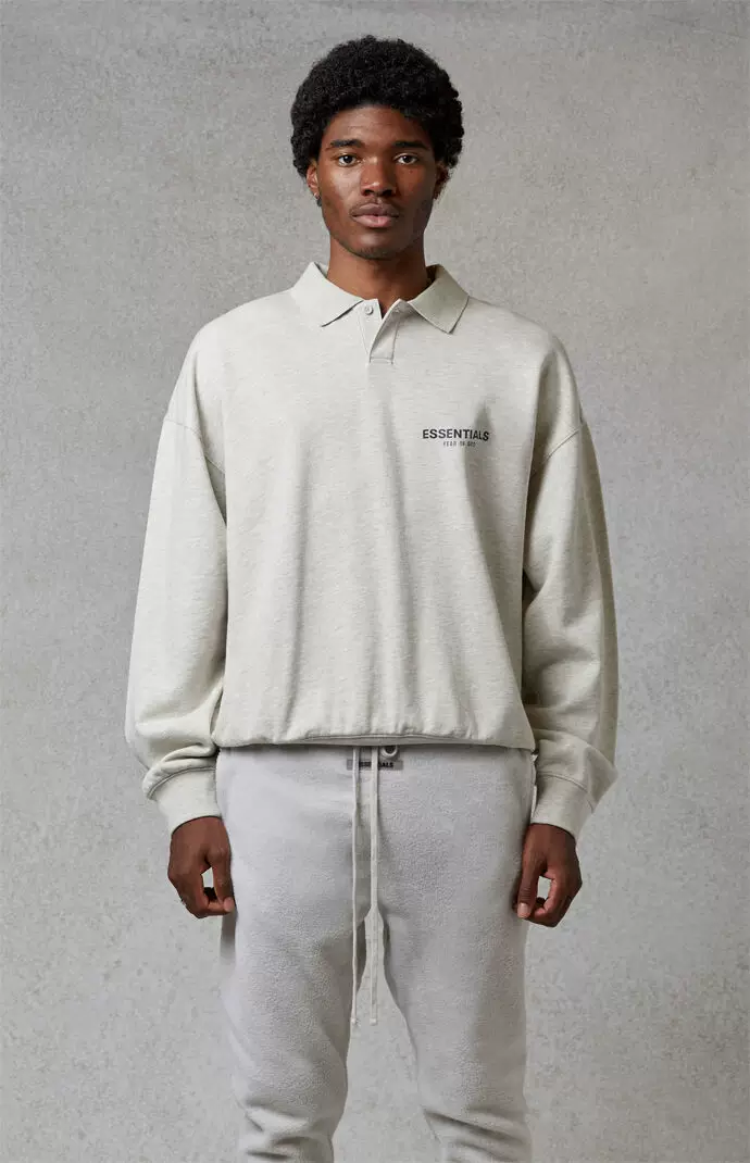 Мужская поло-рубашка с длинным рукавом с ярлыком back label и надписью FOG Essentials 20FW, истинное Spot Fear Of God