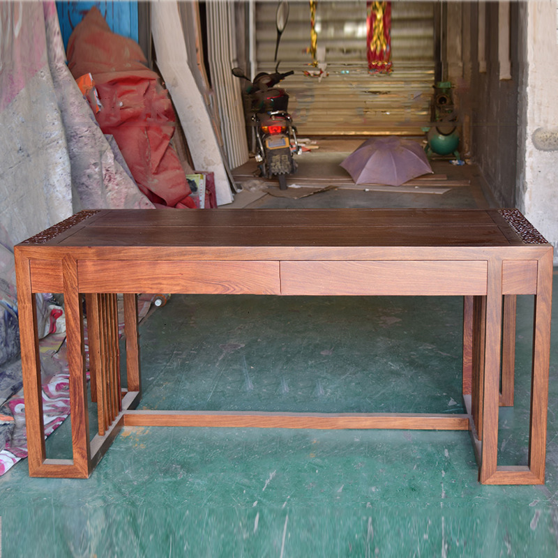 Study high - end solid wood desk hedgehog furniture Chinese Xiangyun desk - desk - flower desk Hengyun Desk Hengyun