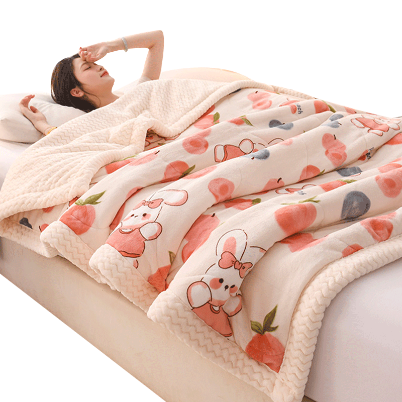 Winter thickened coral fleece children's nap blanket