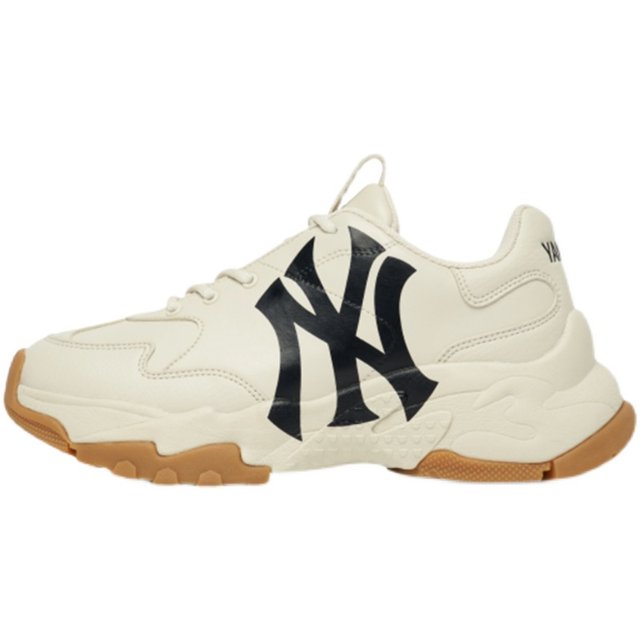 ເກີບກະເປົ໋າເທຣນໃໝ່ຂອງ MLB, ເກີບແລ່ນຕ່ຳສຸດສຳລັບຄູ່ຮັກ, ເກີບຜ້າໃບ NY lightweight lace-up heightening retro dad shoes