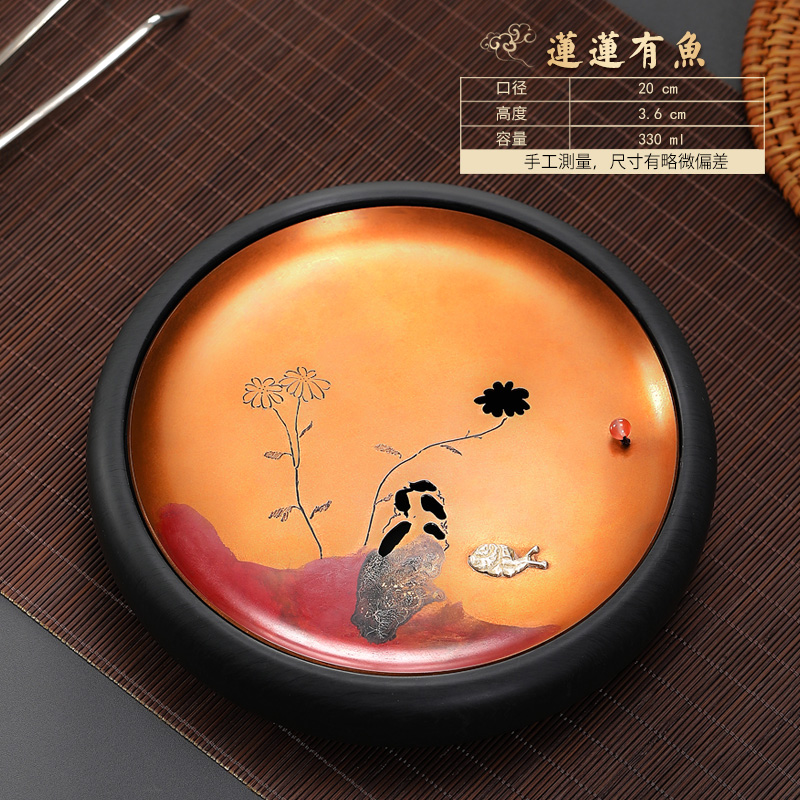 The cloud YunChun copper pot of tea tray bearing dry water tea table plate she inkstand copper metal tea ceramic tea set