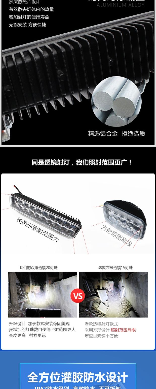 Xe điện xe máy led đèn pha ba bánh LED đèn pha ngoài siêu sáng không thấm nước đèn chiếu sáng ngoài trời đèn nháy hậu xe máy