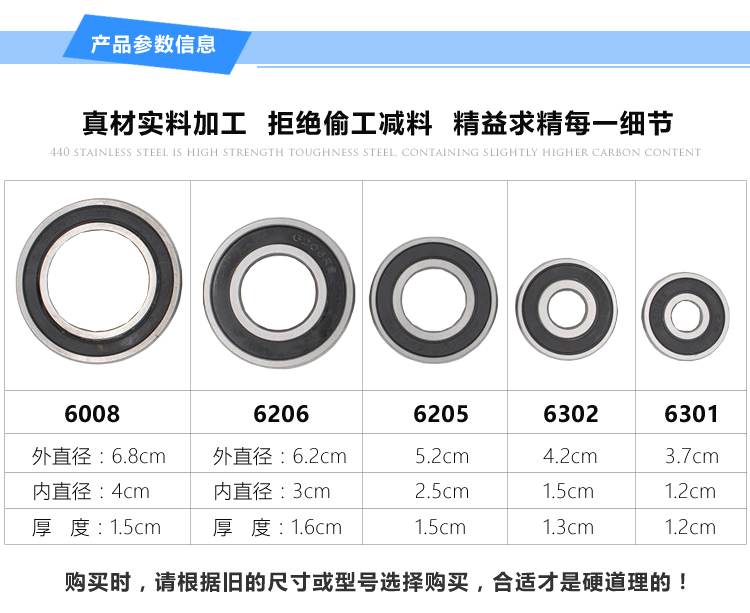 Xe máy ba bánh mang 6301.6302.6206.6008.6205 nửa trục mang bánh xe mang boutique vòng bi 6212